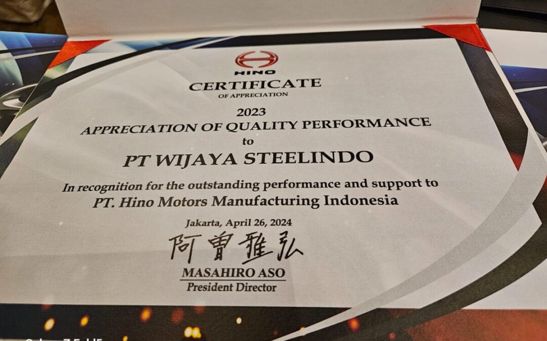 Pengakuan atas Kualitas Produk PT. Wija Steelindo